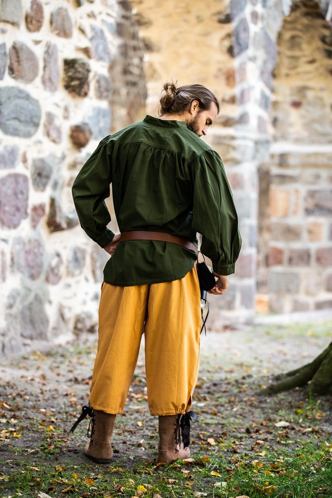 Einfaches Mittelalterhemd grün, Baumwolle Hemd