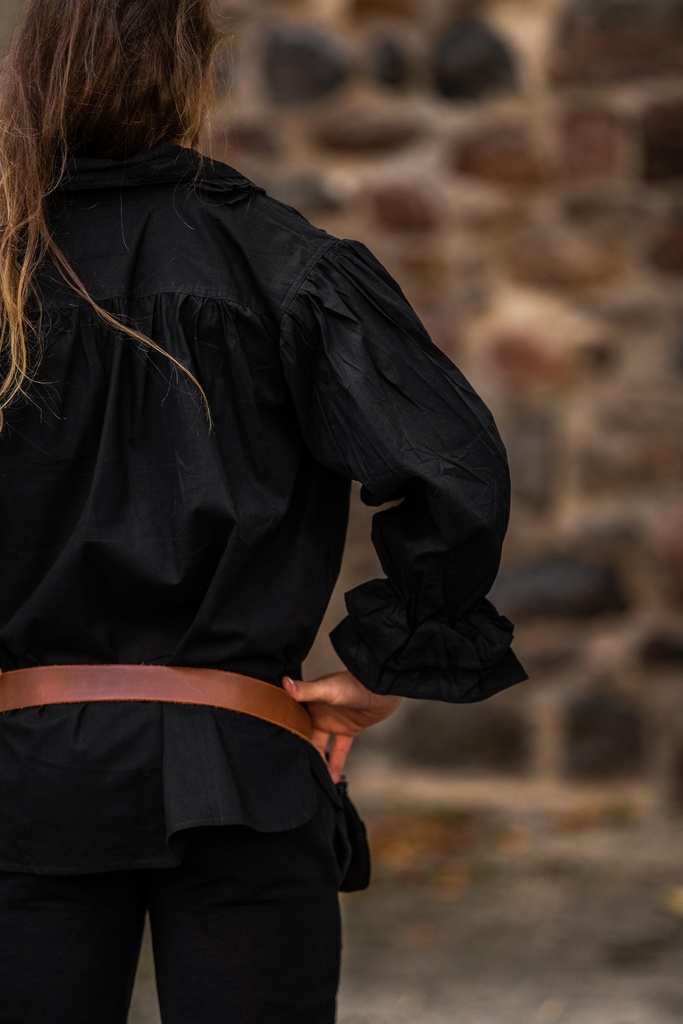 Rüschenhemd Piratenhemd schwarz für Larp und Mittelalter Kostüme 