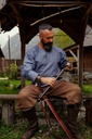 Wikingerhose mit Beinschnürung Wodan Braun Leinen- Mittelalter Gewand Larp & Reenactment