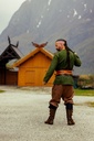 Wikingerhose mit Beinschnürung Wodan Braun Leinen- Mittelalter Gewand Larp & Reenactment