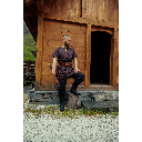 Wikingerhose mit Beinschnürung Wodan schwarz Leinen- Mittelalter Gewand Larp & Reenactment