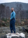 Wikingerhose mit Beinschnürung Wodan dunkelblau Leinen- Mittelalter Gewand Larp & Reenactment