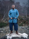 Wikingerhose mit Beinschnürung Wodan dunkelblau Leinen- Mittelalter Gewand Larp & Reenactment