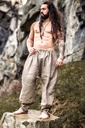 Wikingerhose mit Beinschnürung Wodan steingrau Leinen- Mittelalter Gewand Larp & Reenactment