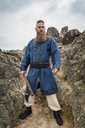 Wikingertunika Erik Dunkelblau mit Lederapplikation und Nieten Wikinger