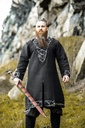 Wikingertunika Erik schwarz  mit Lederapplikation und Nieten Wikinger