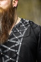 Wikingertunika Erik schwarz  mit Lederapplikation und Nieten Wikinger