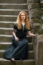 Mittelalterliches Sommerkleid "Denise" in grün-natur 