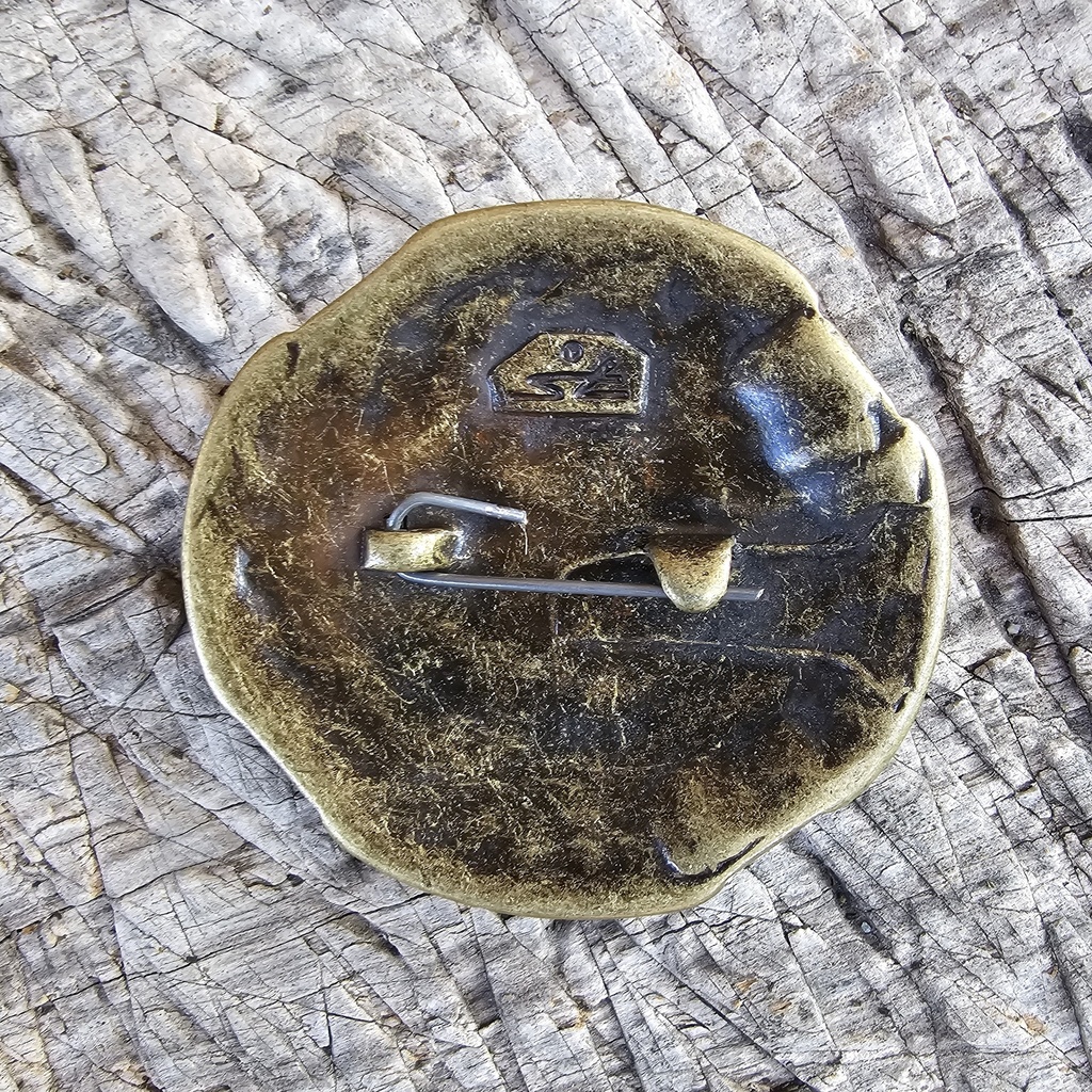 Fibel Brosche Keltenkreuz altmessing