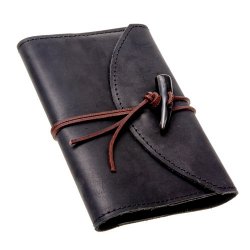 Leder-Buchhülle mit Notizbuch - groß Bild 3