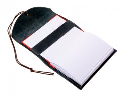 Leder-Buchhülle mit Notizbuch - groß Bild 4