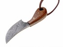 Damast Neck-Knife mit Holzgriff Bild 2
