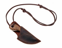 Damast Neck-Knife mit Holzgriff Bild 4