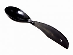 Schöpfkelle aus Horn - breit Bild 3