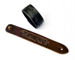 Leder-Armband in 3 cm Breite - Arabeske Bild 2