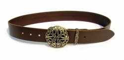 Buckle-Belt 4 cm / Keltisch - Spaltleder Bild 3