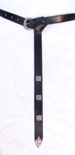 Wikinger-Gürtel 3 cm / Ende + Nieten Bild 3