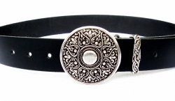 Buckle-Belt 4 cm / Arabeske - Spaltleder Bild 3