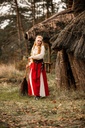Mittelalter Rock "Isabella" Rot/Natur