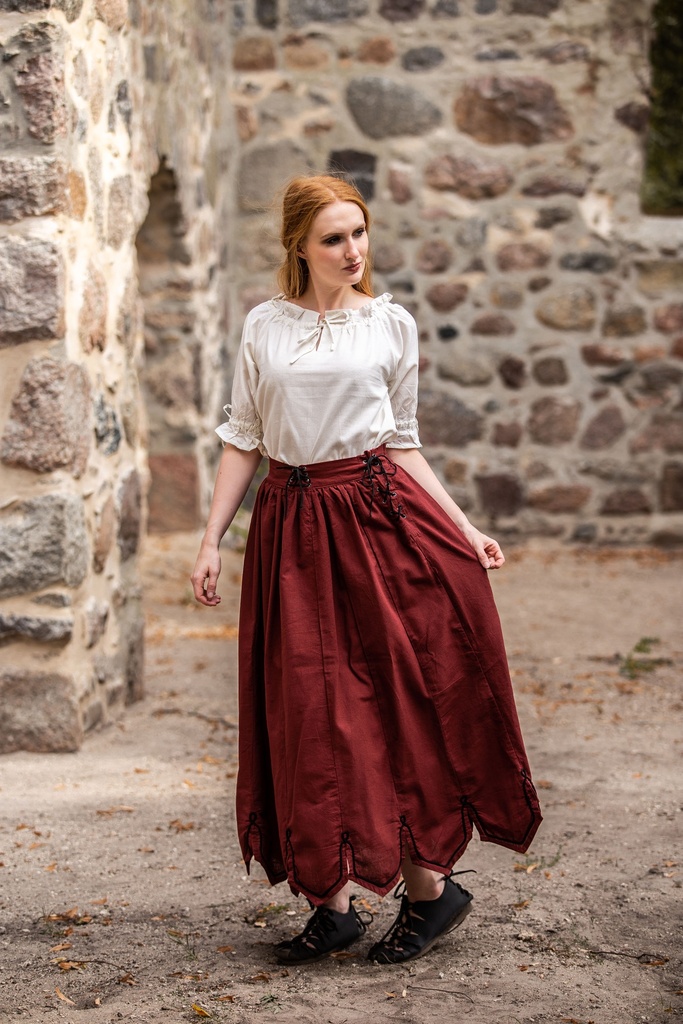 Mittelalterrock mit Stickerei "Svenja" Rot