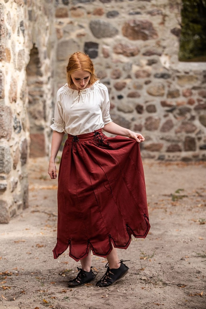 Mittelalterrock mit Stickerei "Svenja" Rot