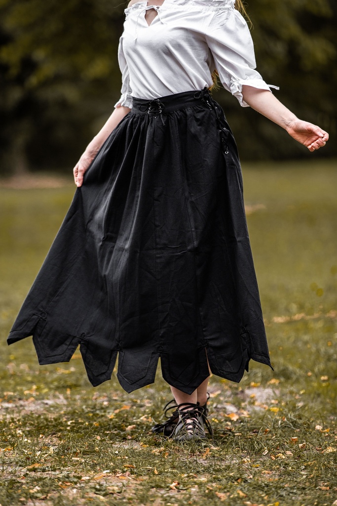 Mittelalterrock mit Stickerei "Svenja" Schwarz