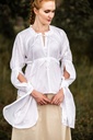 Bluse 'Victoria' mit Raffärmeln Weiß 100% Viskose