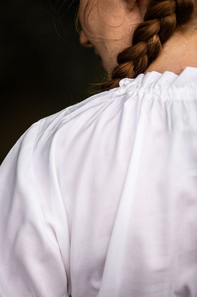 Bluse 'Victoria' mit Raffärmeln Weiß 100% Viskose
