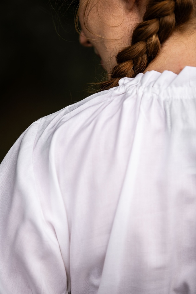 Bluse 'Victoria' mit Raffärmeln Weiß 100% Viskose