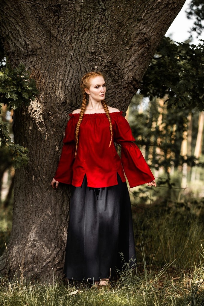 Bluse "Emma" Rot - die Klassische Mittelalterbluse