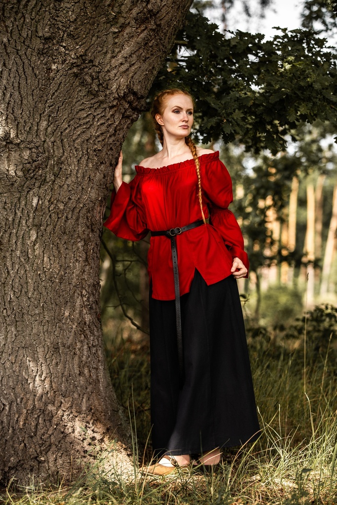 Bluse "Emma" Rot - die Klassische Mittelalterbluse