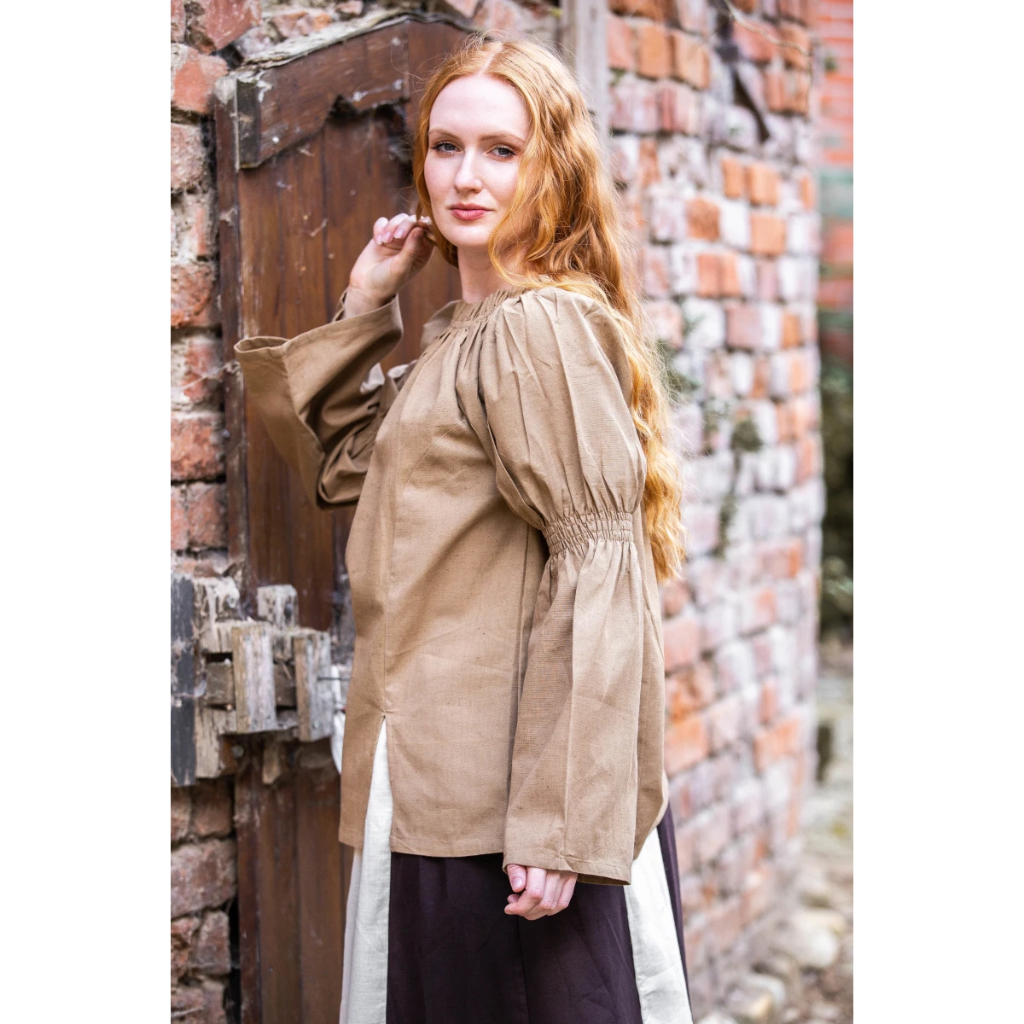 Bluse "Coletta" Braun - die Klassische Mittelalterbluse