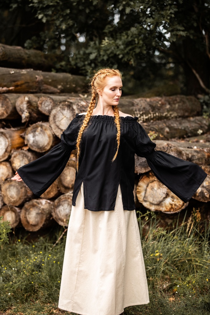 Bluse "Emma" Schwarz - die Klassische Mittelalterbluse