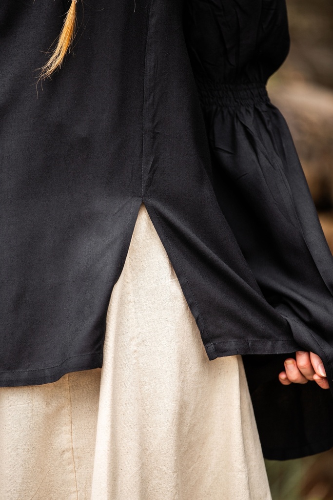 Bluse "Emma" Schwarz - die Klassische Mittelalterbluse