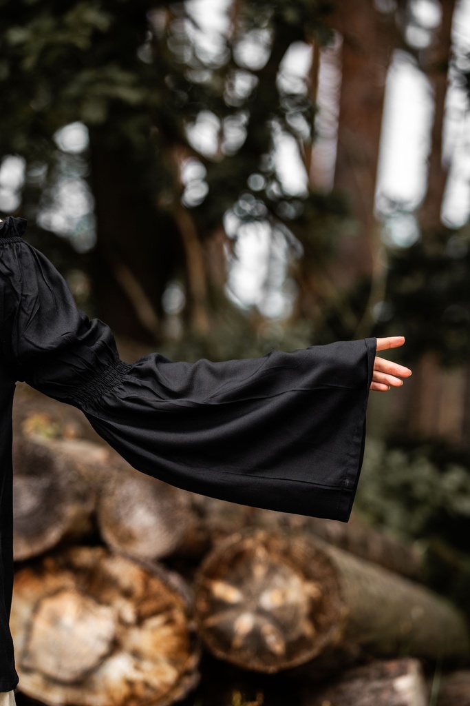 Bluse "Emma" Schwarz - die Klassische Mittelalterbluse