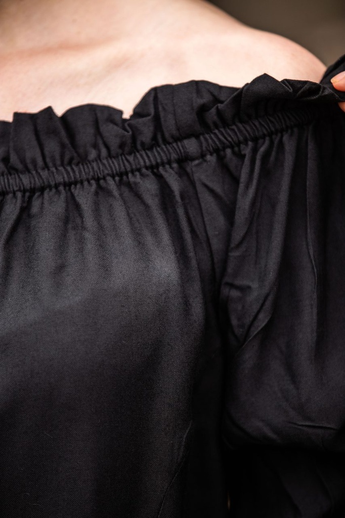 Bluse "Emma" Schwarz - die Klassische Mittelalterbluse