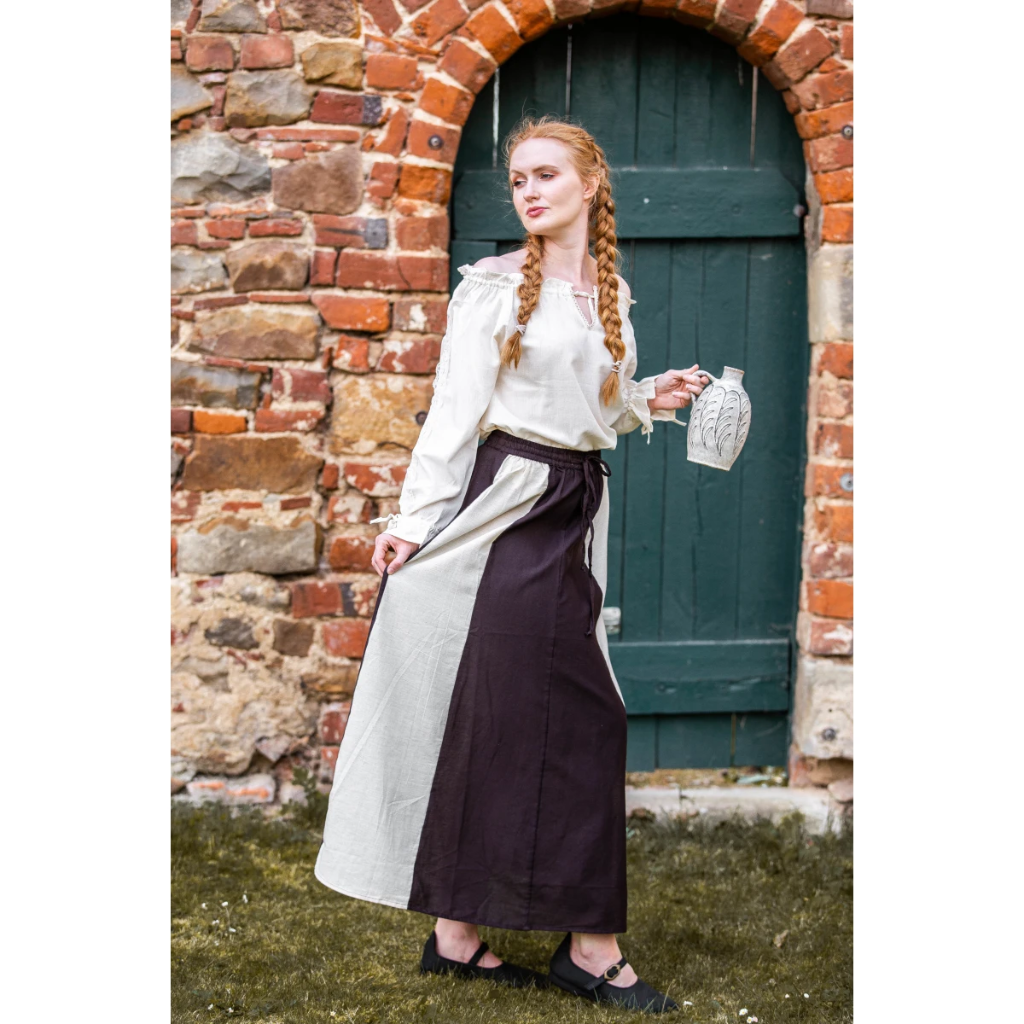 Mittelalterbluse mit Spitze "Bettina" Natur
