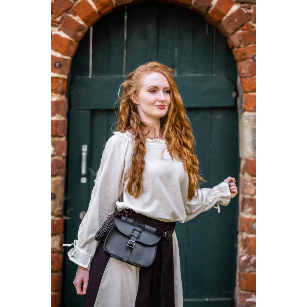 Mittelalterbluse mit Spitze "Bettina" Natur