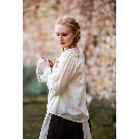 Mittelalterbluse mit Spitze "Bettina" Natur