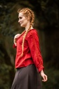Mittelalterbluse mit Spitze "Bettina"Rot