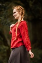 Mittelalterbluse mit Spitze "Bettina"Rot