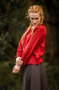 Mittelalterbluse mit Spitze "Bettina"Rot