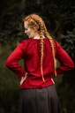 Mittelalterbluse mit Spitze "Bettina"Rot