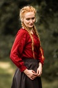 Mittelalterbluse mit Spitze "Bettina"Rot