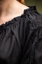 Mittelalterbluse mit Spitze "Bettina" Schwarz
