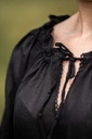Mittelalterbluse mit Spitze "Bettina" Schwarz