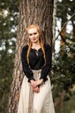 Mittelalterbluse mit Spitze "Bettina" Schwarz
