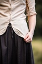 Kurzarm-Rüschenbluse "Bea" Hanffarben