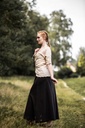 Kurzarm-Rüschenbluse "Bea" Hanffarben