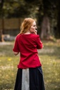 Kurzarm-Rüschenbluse "Bea" Rot